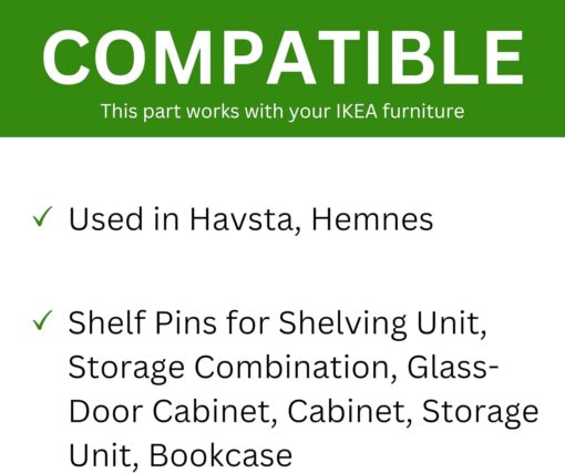 Spare Hardware Parts HAVSTA HEMNES Shelf Pin Replacement for IKEA Part #106414 (Pack of 12)  Tools & Home Improvement - Image 6