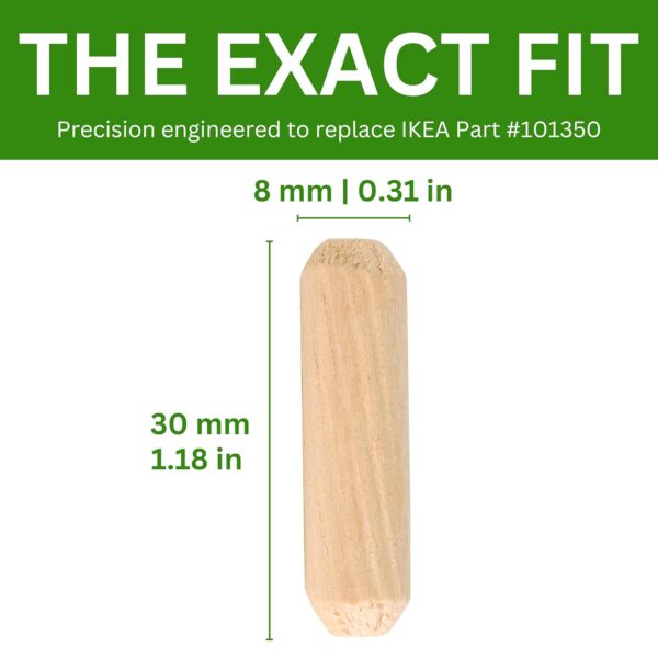 Spare Hardware Parts Replacement for IKEA Wooden Fluted Dowel Pin (101345) Pack of 24 - Image 25