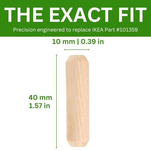 Spare Hardware Parts Replacement for IKEA Wooden Fluted Dowel Pin (101345) Pack of 24 - Image 4