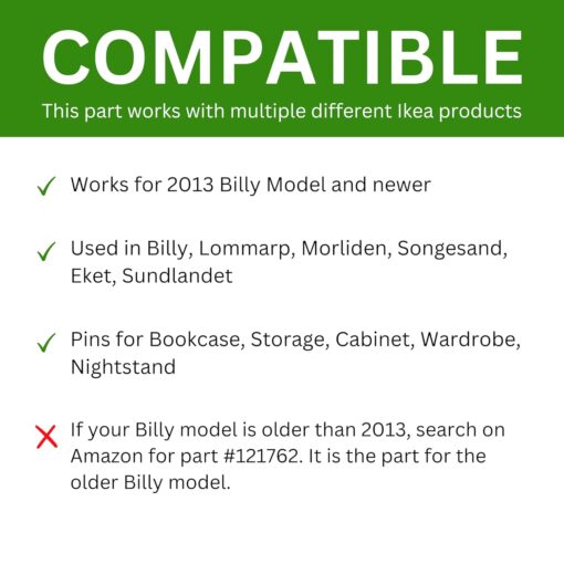 Billy Bookshelf Pins | Replacement for IKEA Part #131372 | by Spare Hardware Parts | Pack of 12  Home & Kitchen - Image 6