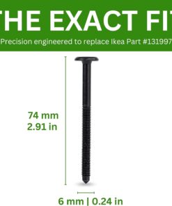 Spare Hardware Parts Replacement for IKEA Furniture Screw Metric Head Cap PF6S Screw - Part #131997 | Joint Connector Bolt M6.0-1.0×70+4/46-48mm with 4mm Hex Recess | Pack of 6