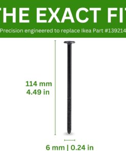 Spare Hardware Parts Replacement for IKEA Furniture Screw Metric Head Cap PF6S Screw - Part #139214 | Joint Connector Bolt M6.0-1.0×110+4/46-48mm with 4mm Hex Recess | Pack of 10