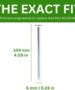 Spare Hardware Parts Replacement for IKEA Furniture Screw Metric Head Cap PF6S Screw - Part #122606 | Joint Connector Bolt M6.0-1.0×100+4/46-48mm with 4mm Hex Recess | Pack of 4
