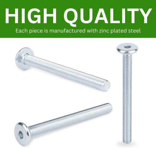 Spare Hardware Parts Replacement for IKEA Furniture Screw Metric Head Cap PF6S Screw - Part #147553 | Joint Connector Bolt M8.0-1.25×85 Full Thread with 5mm Hex Recess | Pack of 4 - Image 2