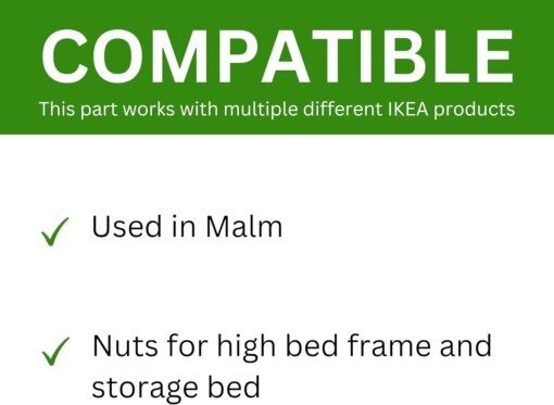 Spare Hardware Parts Bed Frame Crescent Nut for MALM (Replacement for IKEA Part #122998) (Pack of 4) - Image 3