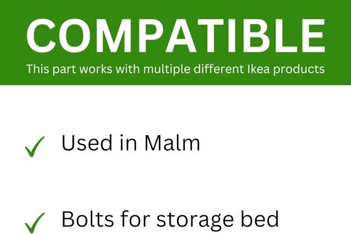 Spare Hardware Parts Replacement for IKEA Furniture Screw Metric Head Cap PF6S Screw - Part #158998 | Joint Connector Bolt M6.0-1.0×40+4/11-12mm with 5mm Hex Recess | Pack of 12 - Image 2