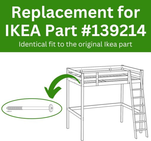 Spare Hardware Parts Replacement for IKEA Furniture Screw Metric Head Cap PF6S Screw - Part #139214 | Joint Connector Bolt M6.0-1.0×110+4/46-48mm with 4mm Hex Recess | Pack of 10 - Image 3