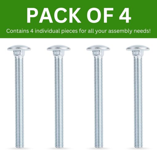 Spare Hardware Parts Replacement for IKEA Furniture Euro Screw Metric Coach Bolt MVBF Screw - Part #110019 | Carriage Bolt M8.0-1.25×80 Full Thread | Pack of 4  Industrial & Scientific - Image 3