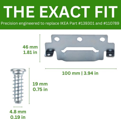 Spare Hardware Parts Replacement for IKEA Bed Frame Part 139301 (Mounting Plate) and 110789 (Screws) - Image 4