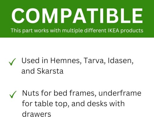 Spare Hardware Parts HEMNES Bed Frame Nut (Replacement for IKEA Part #104875) (Pack of 4) - Image 7