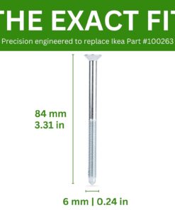 Spare Hardware Parts Replacement for IKEA Furniture Assembly Screw - Part #100218 | Confirmat Screw M7.0-2.4×70/57-59mm with 4mm Hex Recess | Pack of 8