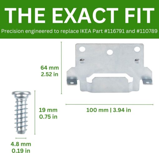 Spare Hardware Parts Replacement for IKEA Bed Frame Part 116791 (Mounting Plate) and 110789 (Screws)  Home & Kitchen - Image 4
