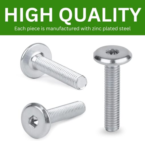 Spare Hardware Parts Replacement for IKEA Furniture Screw Metric Head Cap PF6S Screw - Part #130718 | Joint Connector Bolt M6.0-1.0×30 Full Thread with 4mm Hex Recess | Pack of 16 - Image 6