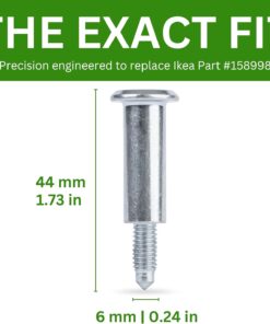 Spare Hardware Parts Replacement for IKEA Furniture Screw Metric Head Cap PF6S Screw - Part #158998 | Joint Connector Bolt M6.0-1.0×40+4/11-12mm with 5mm Hex Recess | Pack of 12