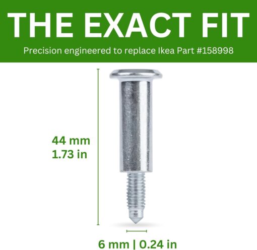 Spare Hardware Parts Replacement for IKEA Furniture Screw Metric Head Cap PF6S Screw - Part #158998 | Joint Connector Bolt M6.0-1.0×40+4/11-12mm with 5mm Hex Recess | Pack of 12