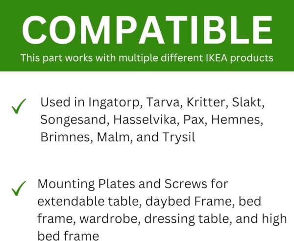 Spare Hardware Parts Replacement for IKEA Bed Frame Part 116791 (Mounting Plate) and 105307 (Screws) - Image 3