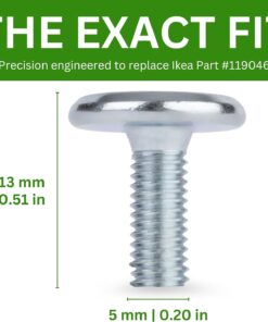 Spare Hardware Parts Replacement for IKEA Furniture Screw Metric Head Cap PF6S Screw - Part #119046 | Joint Connector Bolt M5.0-0.8×13 with 4mm Hex Recess| Pack of 8