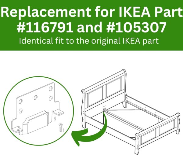 Spare Hardware Parts Replacement for IKEA Bed Frame Part 116791 (Mounting Plate) and 105307 (Screws) - Image 4