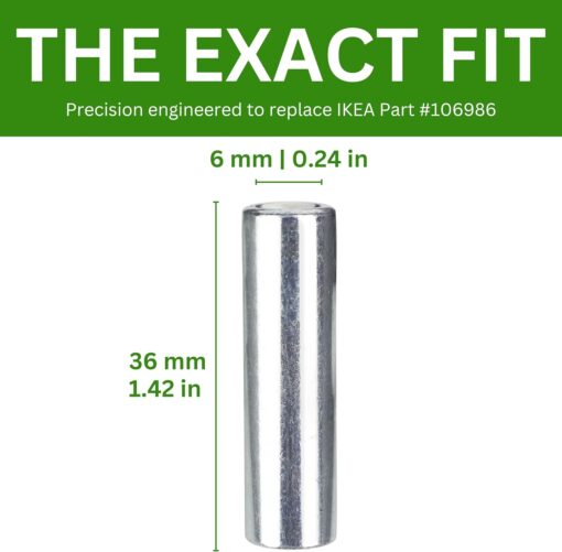 Spare Hardware Parts Bed Frame Work Station, Long Round Coupling Nut Sleeve (Replacement for IKEA Part #106986) (Pack of 4) - Image 2