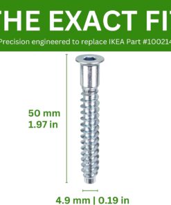 Spare Hardware Parts Wardrobe Cabinet Table Drawer Chest Sideboard Bookcase Shelf Screw (Replacement for IKEA Part #100214) (Pack of 6)