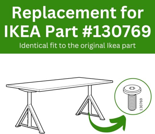 Spare Hardware Parts Replacement for IKEA Furniture Screw Metric Head Cap PF6S Screw - Part #130769 | Joint Connector Bolt M8.0-1.25×20 Full Thread with 5mm Hex Recess | Pack of 4 - Image 5