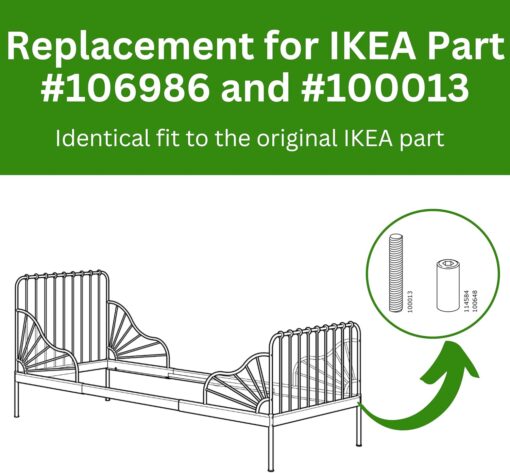Spare Hardware Parts Bed Frame Set, Long Round Coupling Nut Sleeve and Threaded Rod (Replacement for IKEA Part #106986 + 100013) (Pack of 4 Each) - Image 4