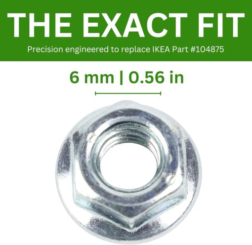 Spare Hardware Parts HEMNES Bed Frame Nut (Replacement for IKEA Part #104875) (Pack of 4) - Image 2