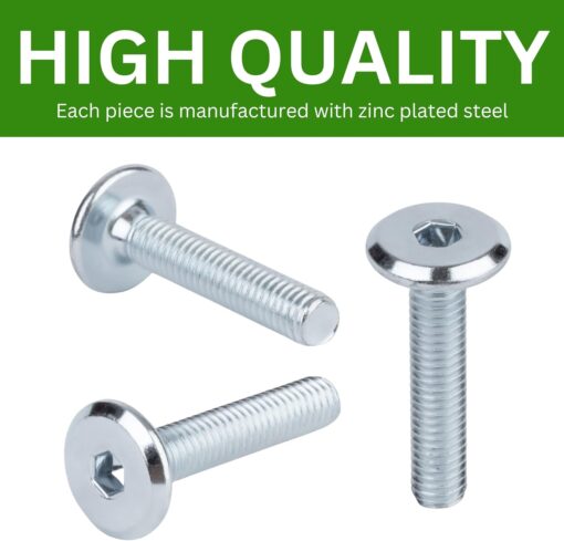 Spare Hardware Parts Replacement for IKEA Furniture Screw Metric Head Cap PF6S Screw - Part #105105 | Joint Connector Bolt M6.0-1.0×30 Full Thread with 4mm Hex Recess | Pack of 8 - Image 2