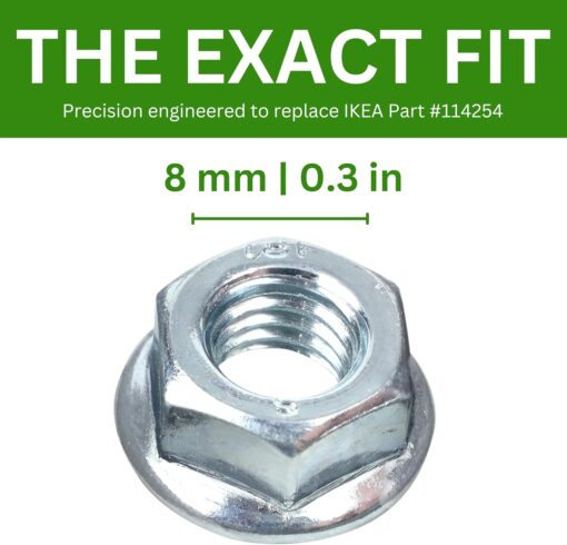 Spare Hardware Parts Bed Frame, Table Nut (Replacement for IKEA Part #114254) (Pack of 4) - Image 2