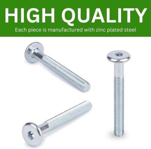 Spare Hardware Parts Replacement for IKEA Furniture Screw Metric Head Cap PF6S Screw - Part #114559 | Joint Connector Bolt M8.0-1.25×65/50-52mm with 5mm Hex Recess| Pack of 6 - Image 5