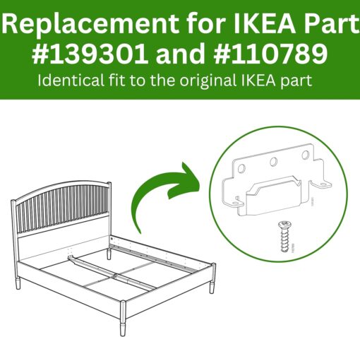 Spare Hardware Parts Replacement for IKEA Bed Frame Part 139301 (Mounting Plate) and 110789 (Screws) - Image 3