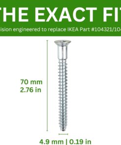 Spare Hardware Parts Shelf Unit Screws (Replacement for IKEA Part #104321/104322) (Pack of 4)  Industrial & Scientific