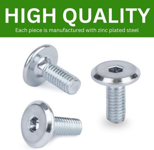 Spare Hardware Parts Replacement for IKEA Furniture Screw Metric Head Cap PF6S Screw - Part #120925 | Joint Connector Bolt M6.0-1.0×15 Full Thread with 4mm Hex Recess| Pack of 8 - Image 3