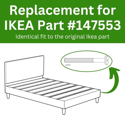 Spare Hardware Parts Replacement for IKEA Furniture Screw Metric Head Cap PF6S Screw - Part #147553 | Joint Connector Bolt M8.0-1.25×85 Full Thread with 5mm Hex Recess | Pack of 4 - Image 3