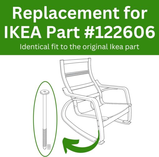 Spare Hardware Parts Replacement for IKEA Furniture Screw Metric Head Cap PF6S Screw - Part #122606 | Joint Connector Bolt M6.0-1.0×100+4/46-48mm with 4mm Hex Recess | Pack of 4 - Image 5