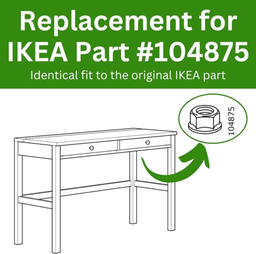 Spare Hardware Parts HEMNES Bed Frame Nut (Replacement for IKEA Part #104875) (Pack of 4) - Image 3