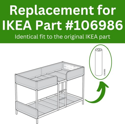 Spare Hardware Parts Bed Frame Work Station, Long Round Coupling Nut Sleeve (Replacement for IKEA Part #106986) (Pack of 4) - Image 4