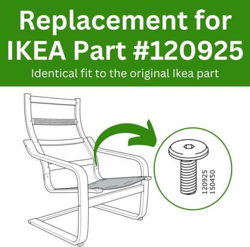 Spare Hardware Parts Replacement for IKEA Furniture Screw Metric Head Cap PF6S Screw - Part #120925 | Joint Connector Bolt M6.0-1.0×15 Full Thread with 4mm Hex Recess| Pack of 8 - Image 5