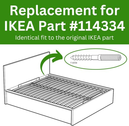 Spare Hardware Parts Bed Frame Hanger Bolt (Replacement for IKEA Part #114334) (Pack of 4)  Home & Kitchen - Image 2