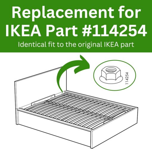 Spare Hardware Parts Bed Frame, Table Nut (Replacement for IKEA Part #114254) (Pack of 4) - Image 6