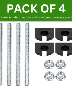 Spare Hardware Parts HEMNES Bed Frame Crescent Nut, Threaded Pin and Nut (Replacement for IKEA Part #102335 + 111451 + 104875) (Pack of 4)