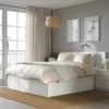 MALM Storage Bed in white, Queen size with under-bed storage